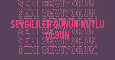 Seni seviyorum, sevgilim. purple modern-bold