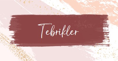 Basit tebrikler pink organic-simple