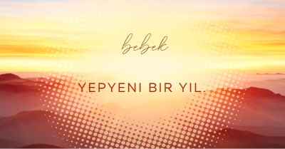 Bebek yeni yılı yellow modern-simple