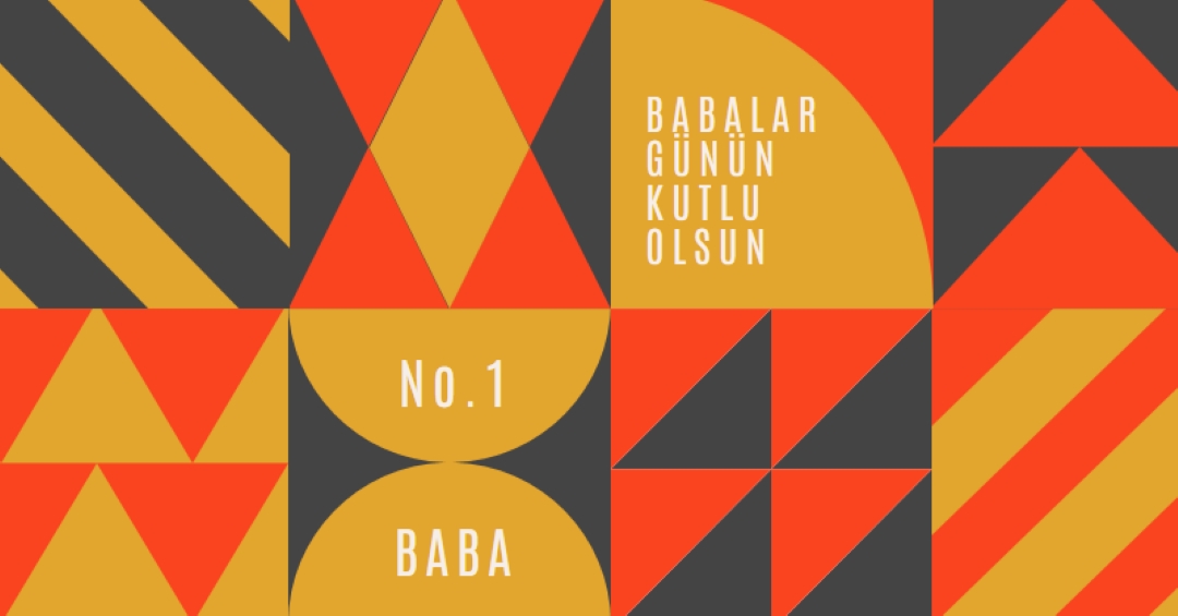 Bir numaralı baba orange modern-geometric-&-linear