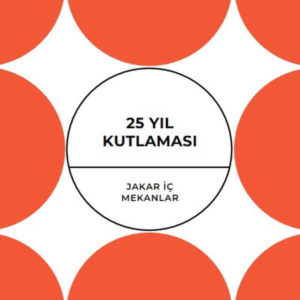 25 yılı kutluyor orange modern-geometric-&-linear