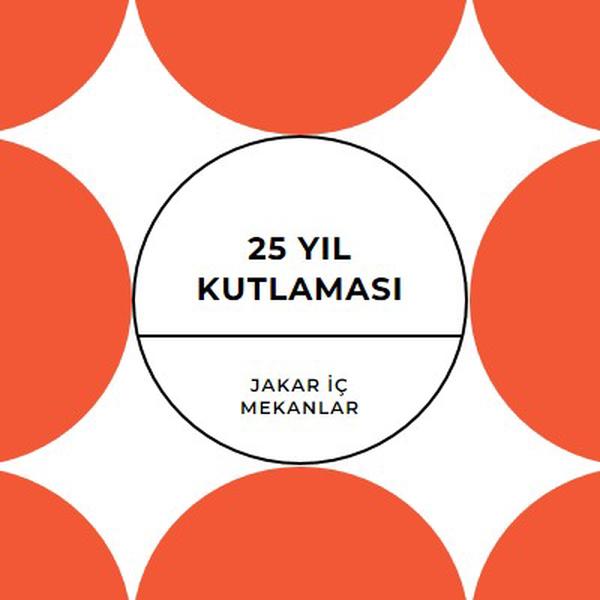 25 yılı kutluyor orange modern-geometric-&-linear