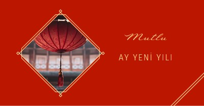 Ay Yeni Yılı Kutlaması red modern-simple