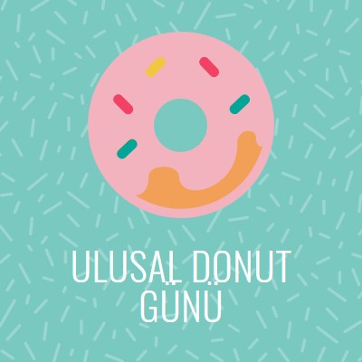 Yum bugün Ulusal Donut Günü blue modern-simple