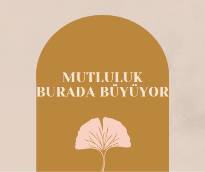 Mutluluk burada büyür gray organic-boho