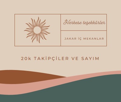 20k takipçiler ve sayma pink organic-boho