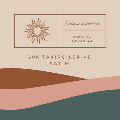 20k takipçiler ve sayma pink organic-boho