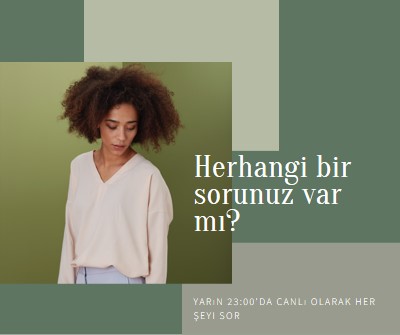 Herhangi bir sorunuz var mı? green modern-simple