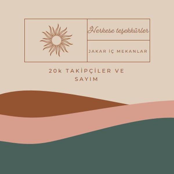 20k takipçiler ve sayma pink organic-boho