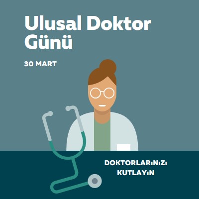 Ulusal Doktor Günü blue modern-color-block