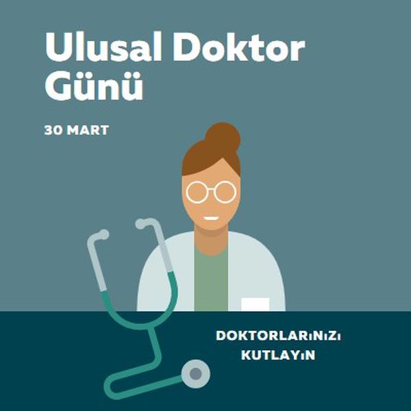 Ulusal Doktor Günü blue modern-color-block