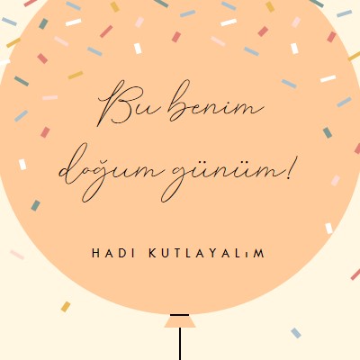 Doğum günümü kutlayalım. yellow whimsical-line