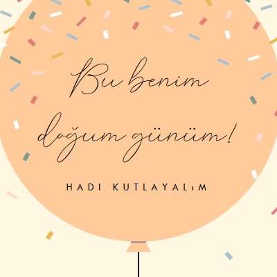 Doğum günümü kutlayalım. yellow whimsical-line