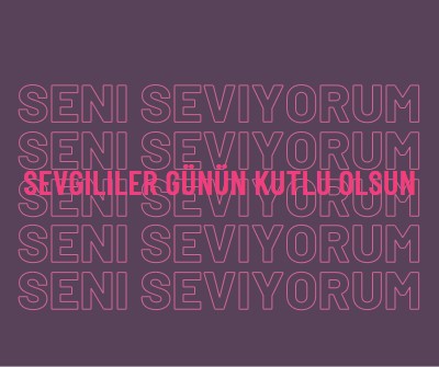 Seni seviyorum, sevgilim. purple modern-bold