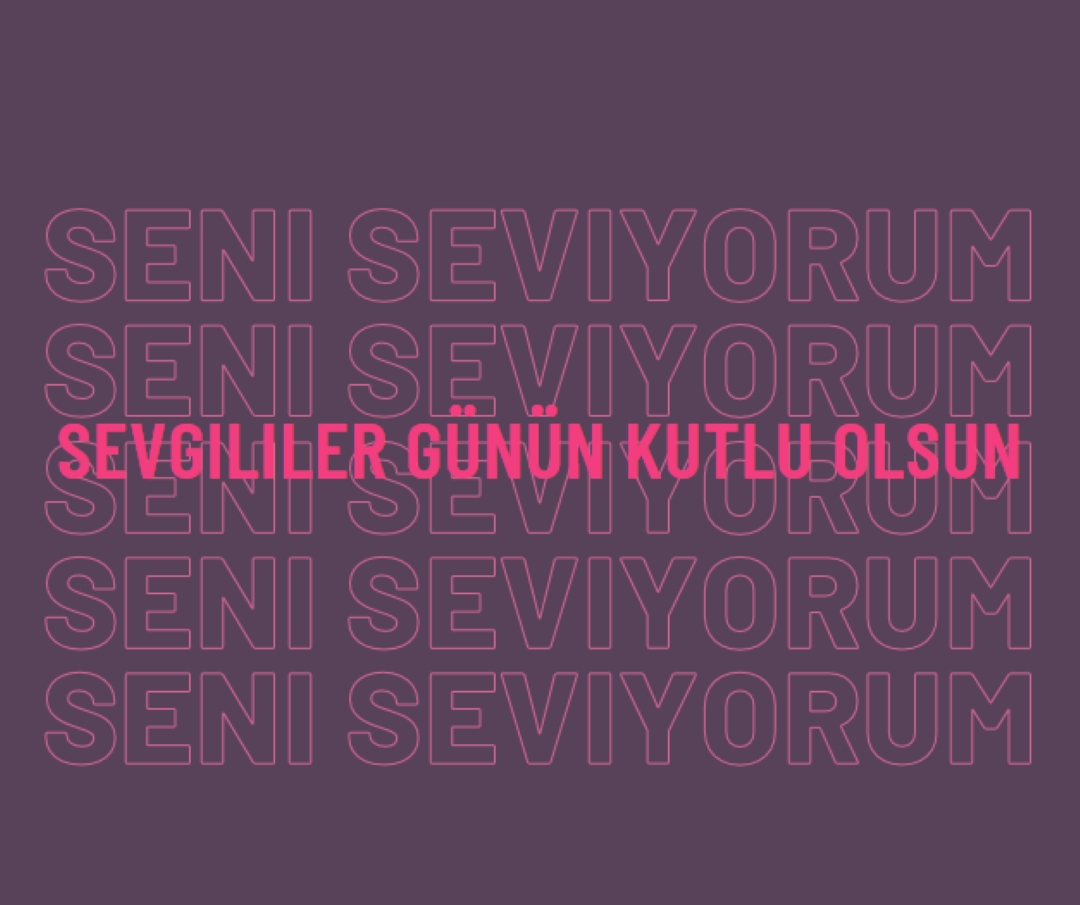 Seni seviyorum, sevgilim. purple modern-bold