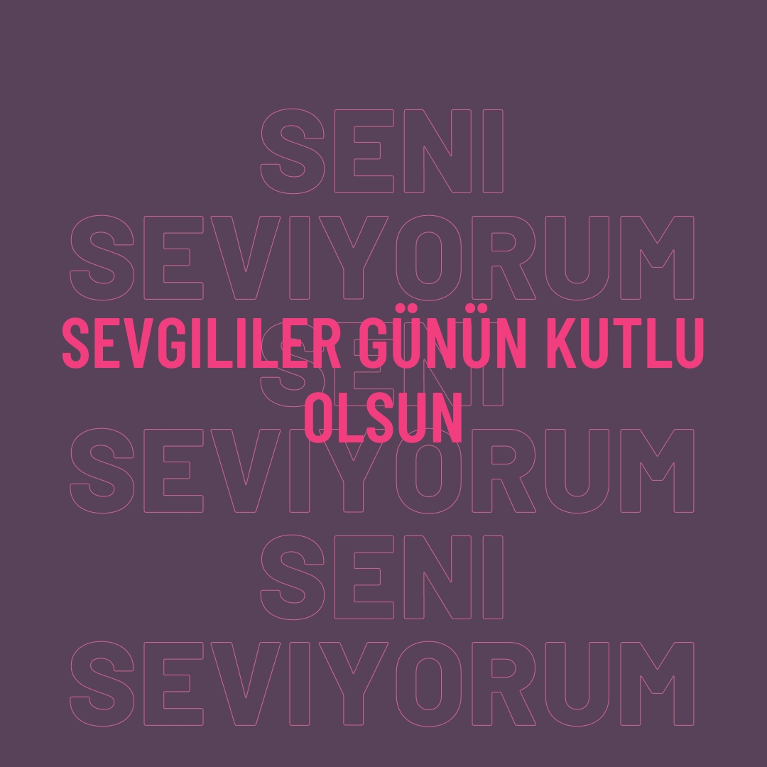 Seni seviyorum, sevgilim. purple modern-bold