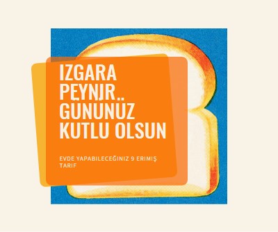 Izgara Peynir Gününüz Kutlu Olsun orange modern-bold