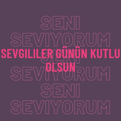 Seni seviyorum, sevgilim. purple modern-bold