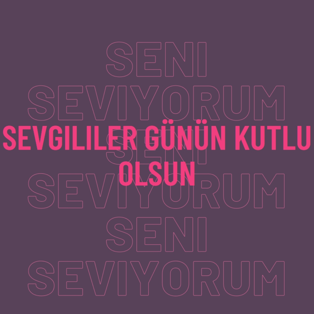 Seni seviyorum, sevgilim. purple modern-bold