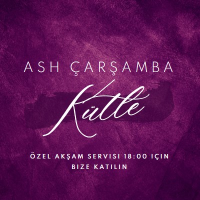 Ash Çarşamba Ayini purple modern-simple