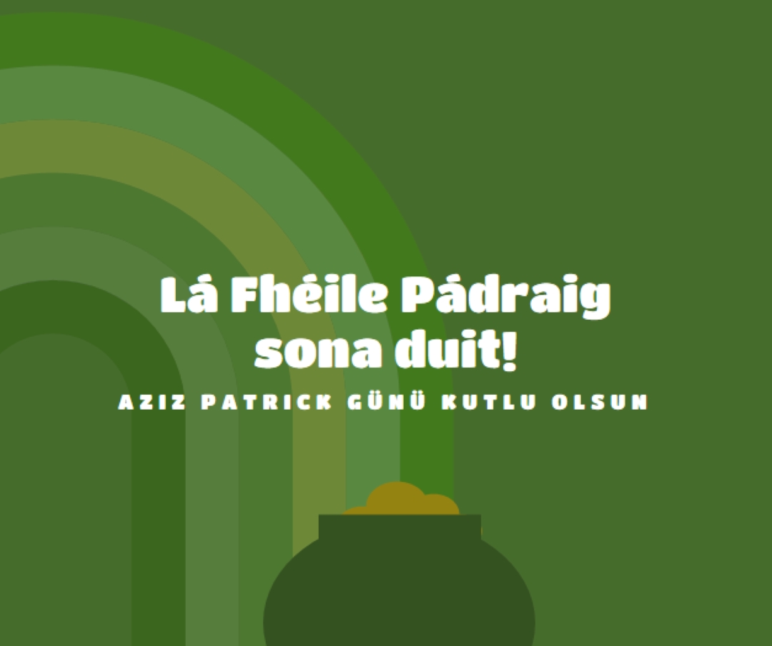 Aziz Patrick Gününüz Kutlu Olsun green vintage-retro