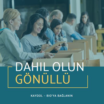 Gönüllüler için tezahürat yapalım. blue modern-simple