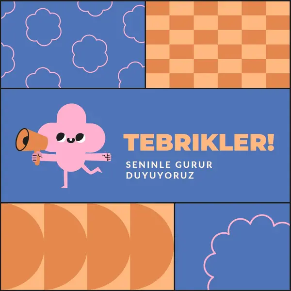Gururlu ve net blue vintage-retro