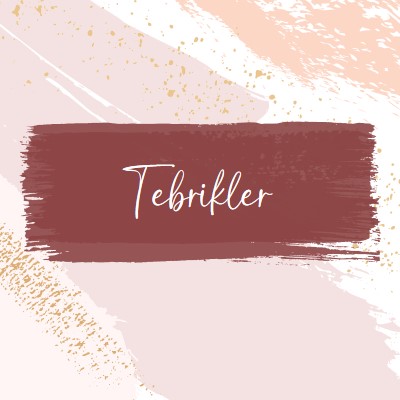 Basit tebrikler pink organic-simple