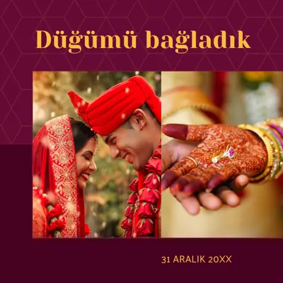 Düğümü bağladık red modern-simple