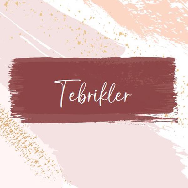 Basit tebrikler pink organic-simple