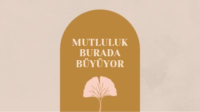 Mutluluk burada büyür gray organic-boho