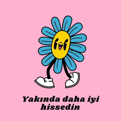 Yakında daha iyi hissedin küçük çiçek pink vintage-retro
