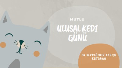 Ulusal Kedi Gününüz Kutlu Olsun gray organic-simple