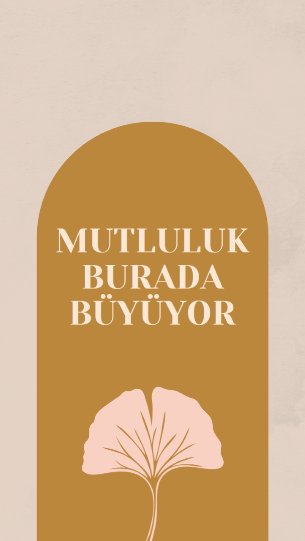 Mutluluk burada büyür gray organic-boho