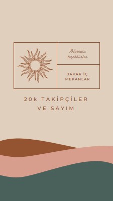 20k takipçiler ve sayma pink organic-boho