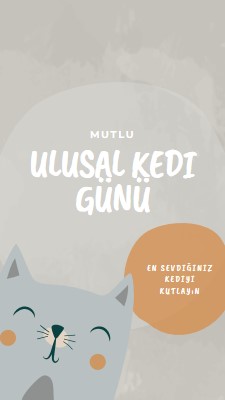 Ulusal Kedi Gününüz Kutlu Olsun gray organic-simple