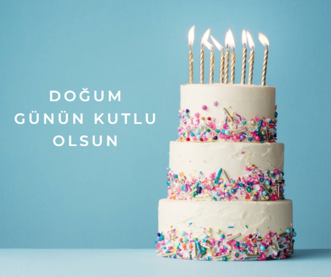 Doğum günü pastası kutlu olsun blue modern-simple
