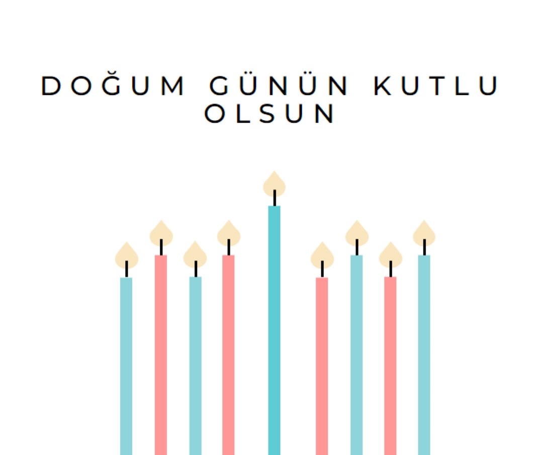 Doğum günü mumları kutlu olsun white modern-simple