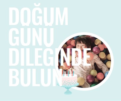 Doğum günü dileğinde bulun blue modern-simple