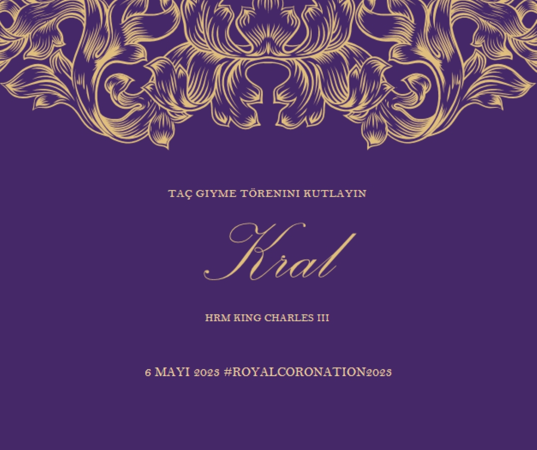 Kral için uygun bir taç giyme töreni purple modern-simple