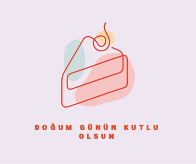 Bir dilim doğum günün kutlu olsun purple whimsical-line