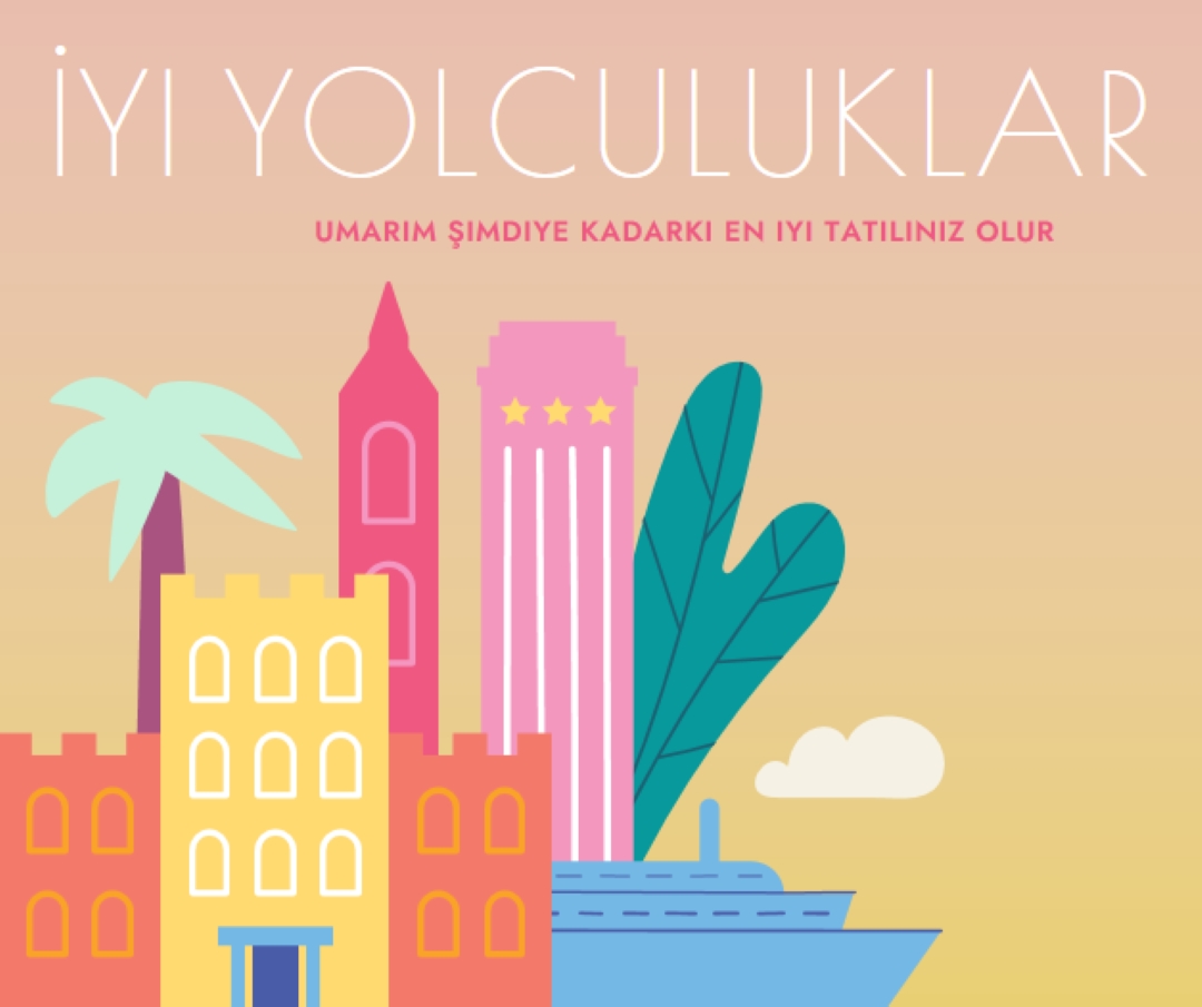 İyi yolculuklar pink modern-color-block