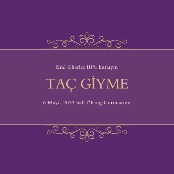 Kraliyet duyurusu purple modern-simple