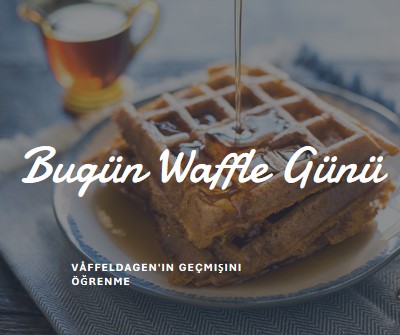 Bugün Waffle Günü blue modern-simple