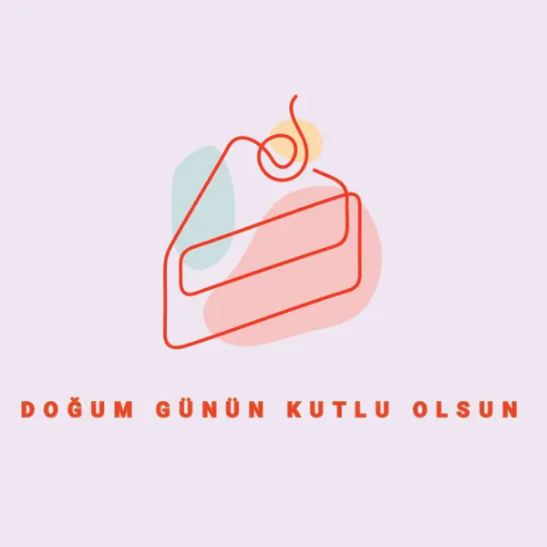 Bir dilim doğum günün kutlu olsun purple whimsical-line