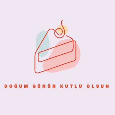 Bir dilim doğum günün kutlu olsun purple whimsical-line