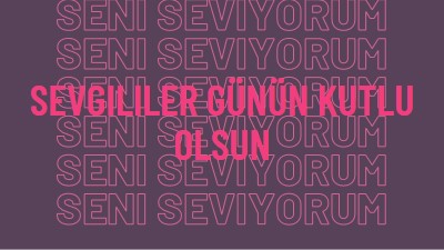 Seni seviyorum, sevgilim. purple modern-bold