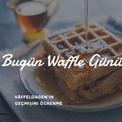 Bugün Waffle Günü blue modern-simple