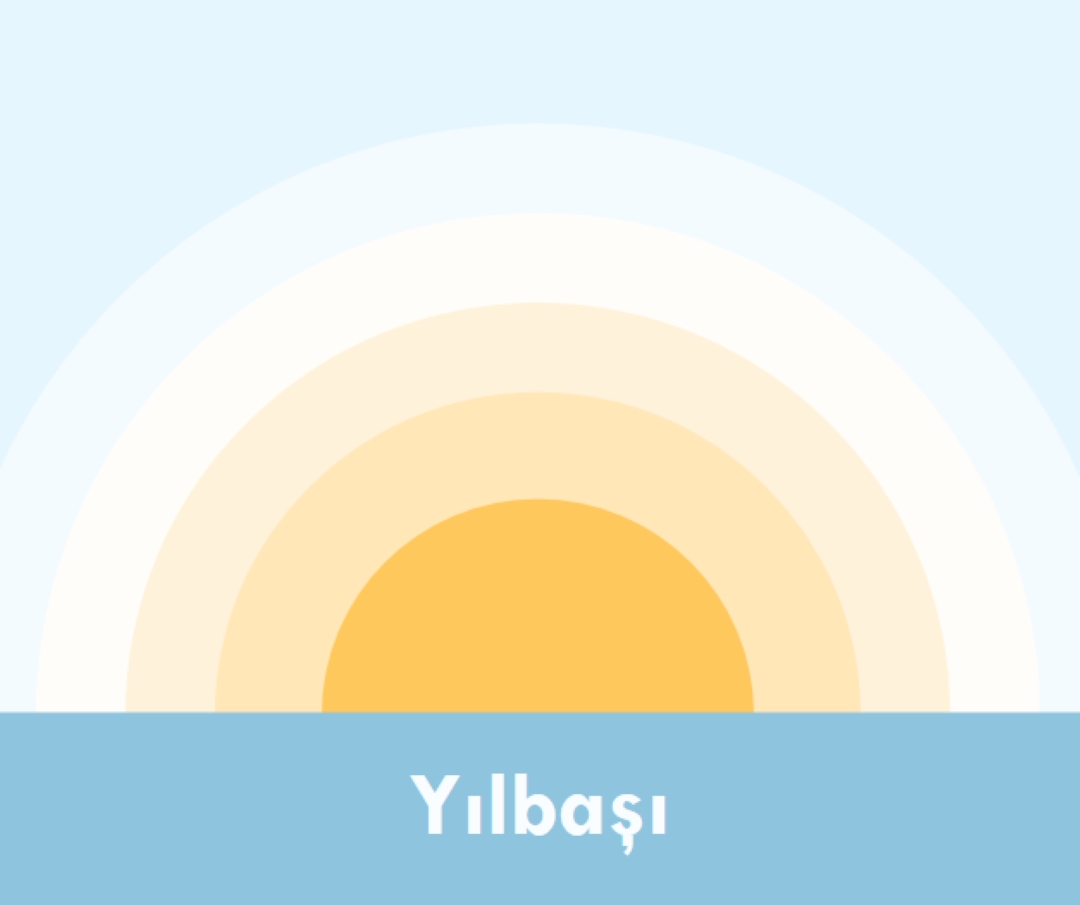 Yılbaşı güneşi blue modern-simple