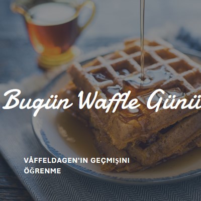 Bugün Waffle Günü blue modern-simple